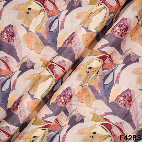 Digital Print Pure Muslin Fabric- F4283